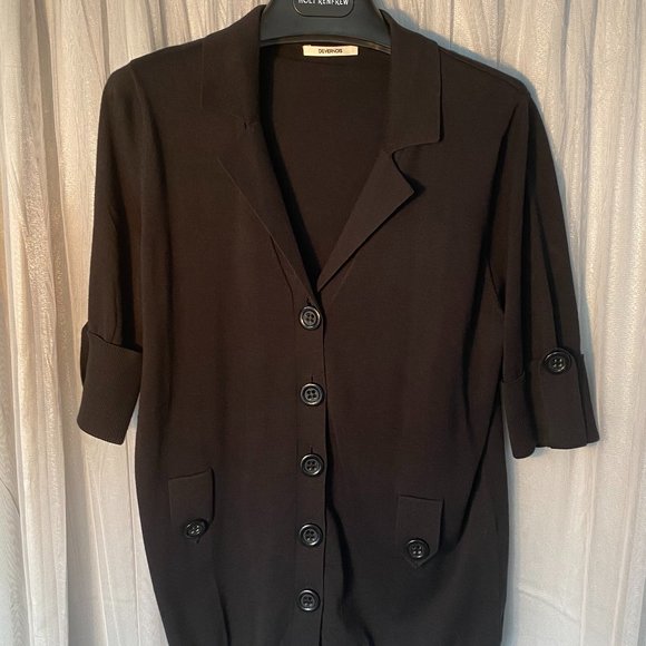 DEVERNOIS DRK NAVY SWEATER/CARDI (SZ 2) (EUC) - Picture 1 of 6